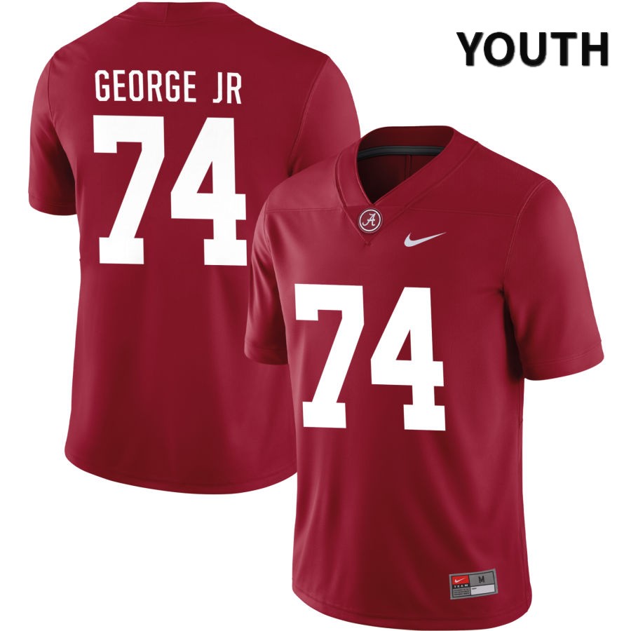 Alabama Crimson Tide Youth Damieon George Jr #74 NIL Crimson 2022 NCAA Authentic Stitched College Football Jersey RZ16R67DP